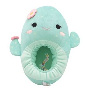 NEW Girls Graciela Cactus Squishmallows Teal Kids Plush Slippers M 13 / 1
